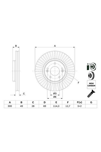 Bosch Disc Frana Hyundai Santa Fe 2 Kia Sorento 2