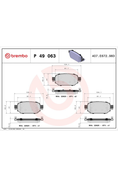 Brembo Set Placute Frana Frana Disc Mazda 3 Mazda (Changan) 3 Axela 2013-2019