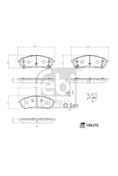 FEBI BILSTEIN Set Placute Frana Frana Disc Puntea Spate Ford Ranger