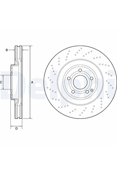 DELPHİ Спирачен диск за Mercedes-Benz CLS