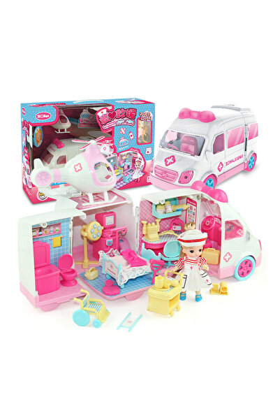 TSUMAB مجموعة لعب سيارة إسعاف للأطفال مع طائرة هليكوبتر ودمية ممرضة - مجموعة ...