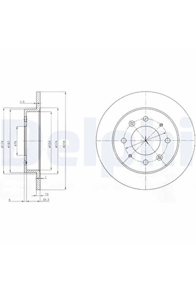 DELPHİ Спирачен диск Kia Cerato 1