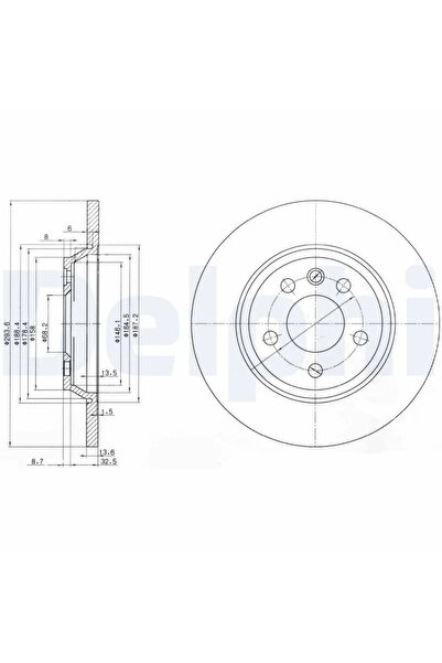 DELPHİ Спирачен диск Ford Galaxy 1 Seat Alhambra
