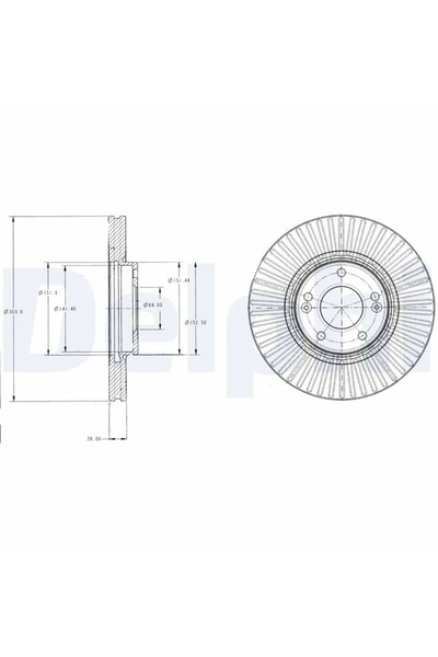 DELPHİ Дискови спирачки Hyundai Grandeur Kia Opirus