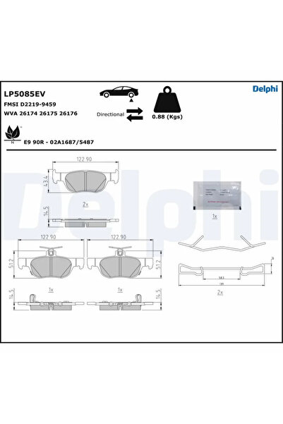 DELPHİ Brake Pad Set Disc Brake Mazda Cx-30/Mx-30