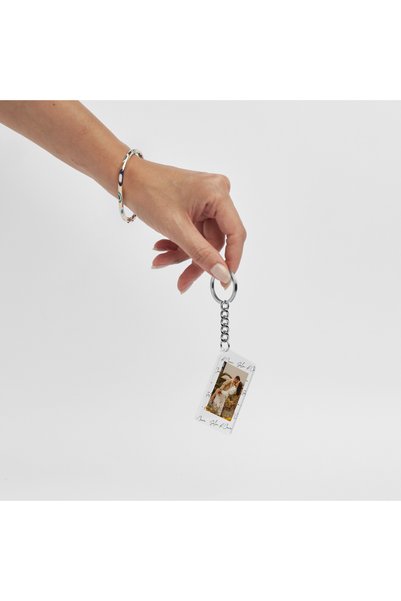 Hediyesepeti Kişiye Özel Fotoğraflı Sevgili İsimler Şeffaf Akrilik Anahtarlık - 6.5 x 4 cm