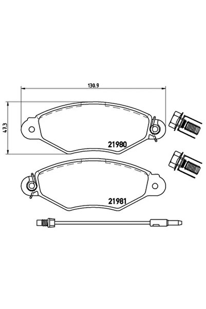Brembo Комплект спирачни накладки дискови спирачки Renault Kangoo