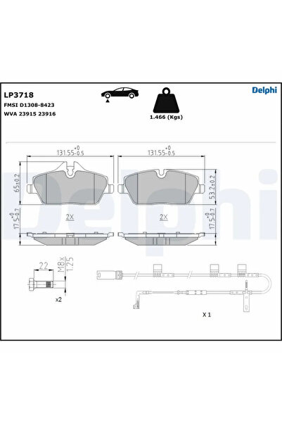 DELPHİ Set Placute Frana Frana Disc Mini Mini Clubman