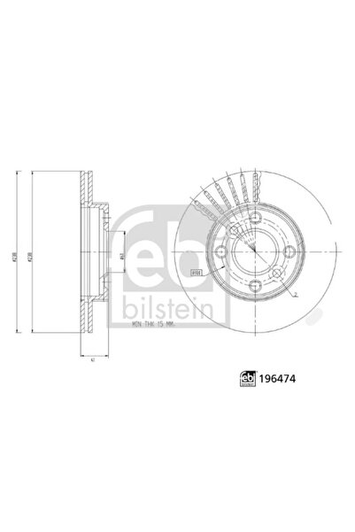 FEBI BILSTEIN Disc Frana Punte Fata Dacia Spring Renault Kwid