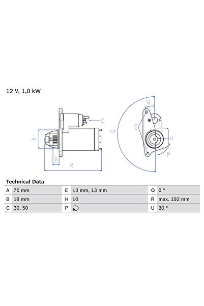 Bosch Starter Nissan 10-Trail 2/Bluebird Sylphy 2/Juke Nissan (Dfac) Qashqai