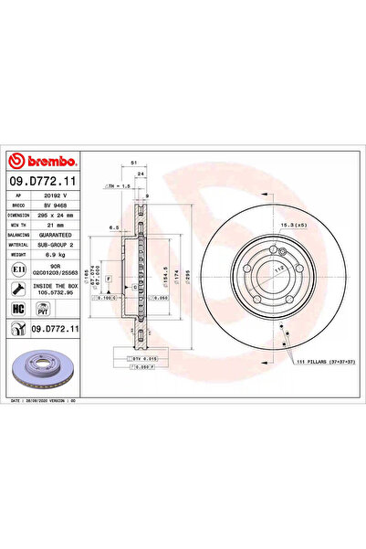 Brembo Set Discuri Frana Mercedes-Benz Cla Mercedes-Benz (Bbdc) A-Class 2018-...