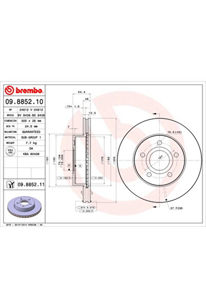 Brembo Disc Frana Jeep Grand Cherokee 2 Jeep (Bjc) Grand Cherokee/Jeep 4700/S...