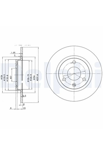 DELPHİ Brake disc MEGA CLUB 1992-1999 BG2355