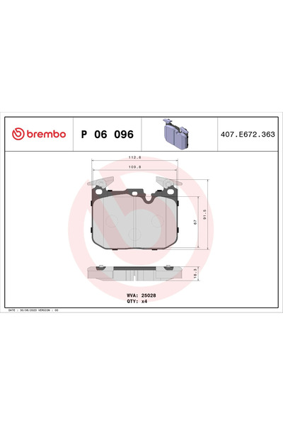 Brembo Комплект спирачни накладки за дискови спирачки BMW 2 чашки/3/4