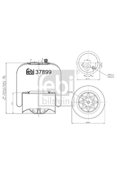 FEBI BILSTEIN Въздушни маншони за заден десен мост Mercedes-Benz Actros MP2 /...