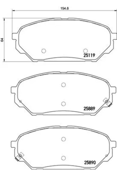 Brembo Комплект спирачни накладки за дискови спирачки Hyundai IX55