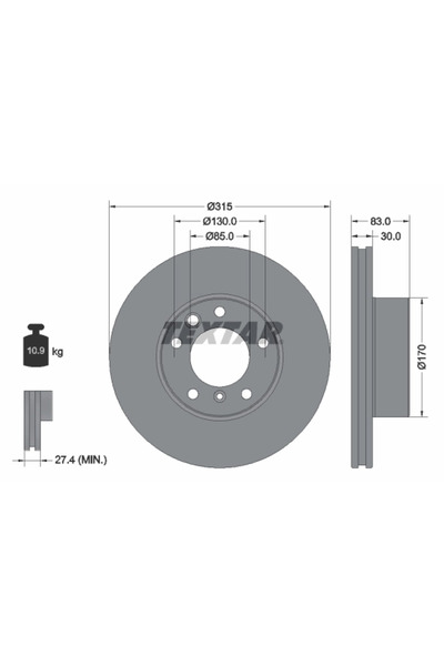 TEXTAR Дискови спирачки Mercedes-Benz G-класа Puch G-Modell