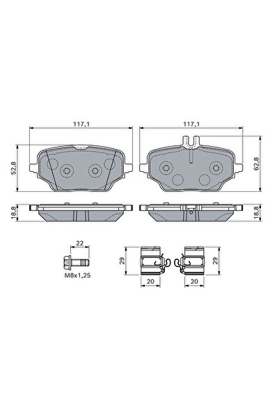 Bosch Set Placute Frana Frana Disc Mercedes-Benz Gle