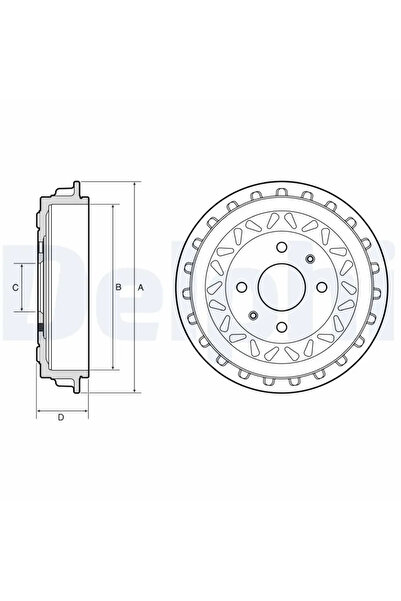 DELPHİ Brake drum FIAT 500e Cabriolet 2020-2025 BF663