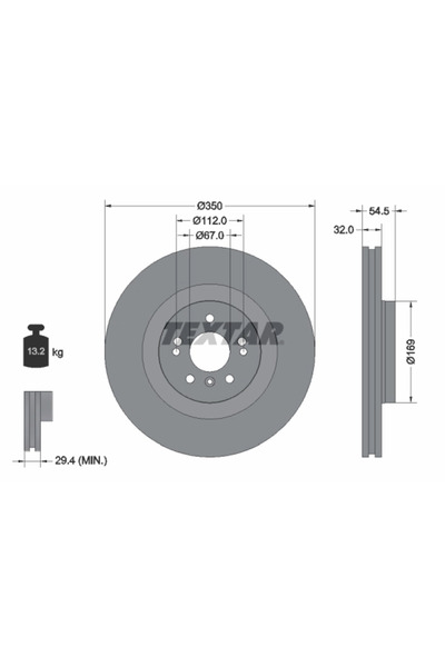 TEXTAR Дискови спирачки Mercedes-Benz Gl-класа/M-класа/R-класа