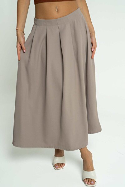 mica تنورة ميدي ناعمة سادة