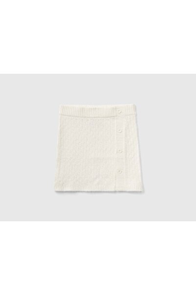 United Colors of Benetton Girls Embroidered Button Skirt