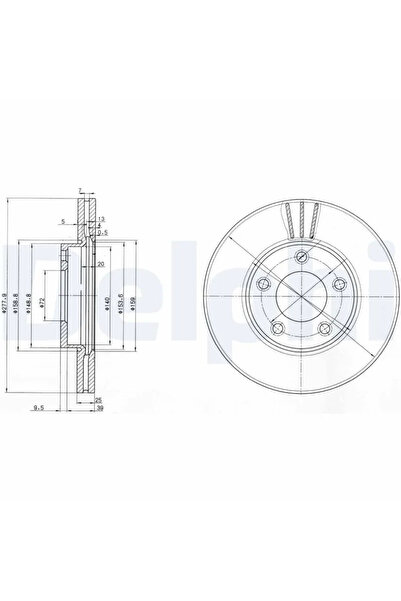 DELPHİ Brake disc MAZDA 3 limousine 2008-2014 BG3927