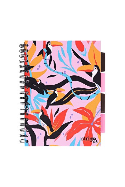 Strigo Spiral notebook and dividers Project Book JUNGLE B5, mathematics, 200 pg, cardboard covers PADS038