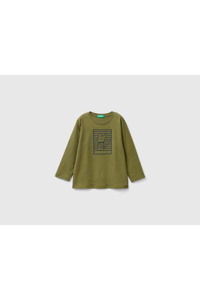 United Colors of Benetton Cotton Printed Long-Sleeve Sweater