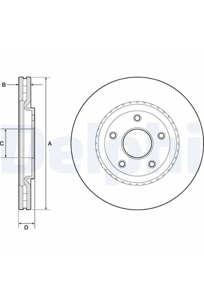 DELPHİ Brake disc CHRYSLER GRAND VOYAGER V 2008-2011 BG4759C