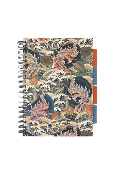 Strigo Spiral notebook and dividers Project Book DRAGON B5, mathematics, 200 pg, cardboard covers PADS074