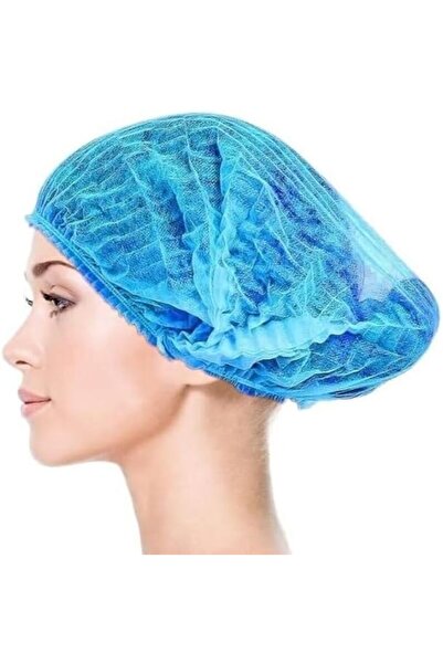 Goishtrie Disposable Hair Net Cap, Elastic Non-Woven Breathable Dust-Proof Stretchable-100Pcs,Blue