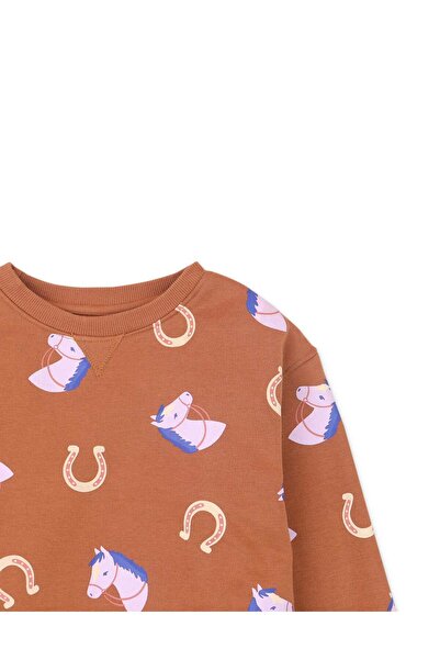 Gingersnaps Girls Horse Print Long-Sleeve Sweater