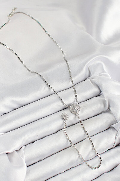 Skygo Brass Zircon Stone Crush Chain Locket Model Silver Color Y Necklace - Tj-Bko10470