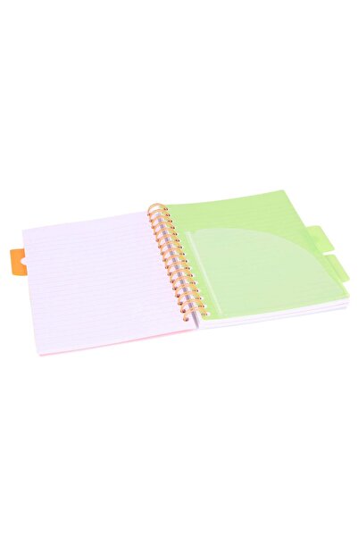 Strigo Project Book NEON A5 spiral notebook with dividers, dictation, 200 pg, cardboard covers PADS087