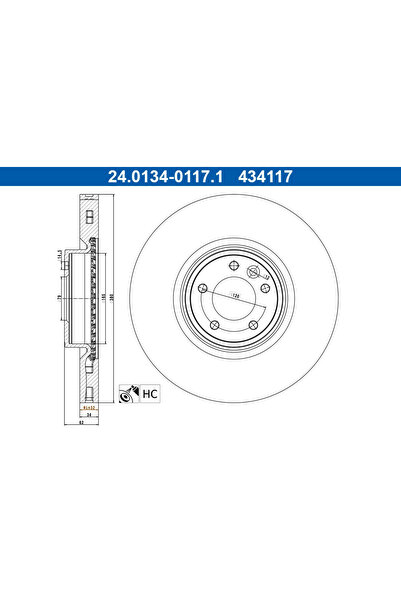 Ate Disc frana Land Rover Defender Station/Discovery 5/Range Rover 4