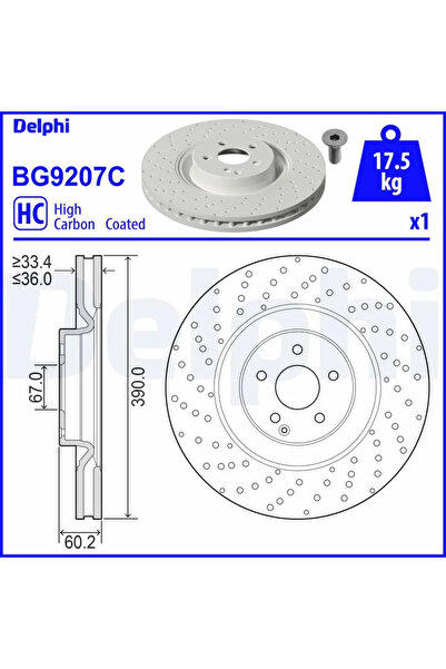 DELPHİ Disc frana MERCEDES-BENZ S-CLASS 2005-2013 BG9207C