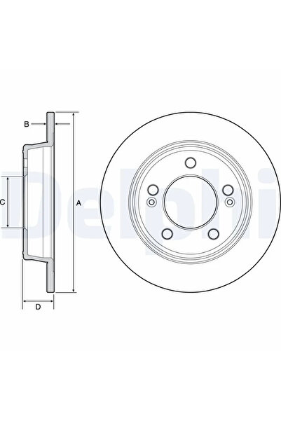 DELPHİ Brake disc KIA CERATO III sedan 2013-2018 BG4559C