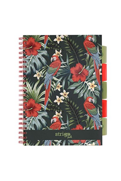 Strigo Spiral notebook and dividers Project Book TROPICAL A4, mathematics, 200 pg, cardboard covers PADS060