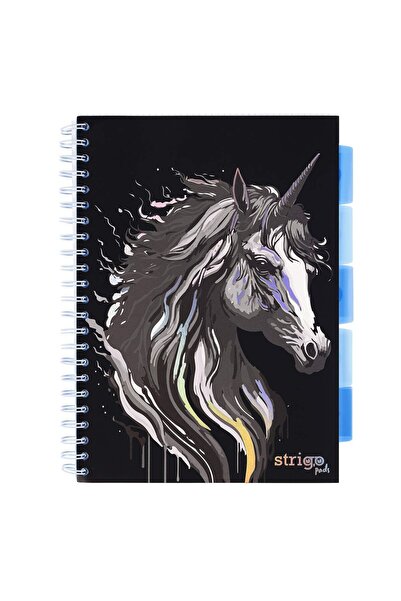 Strigo Spiral notebook and dividers Project Book UNICORN A4, dictando, 200 pg, cardboard covers PADS090