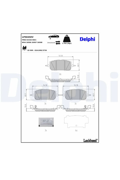 DELPHİ Brake pad set disc brake MAZDA CX-30 2021-2025 LP5045EV