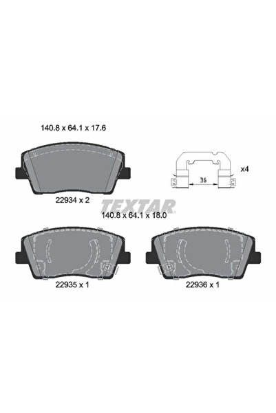 TEXTAR Set Placute Frana Frana Disc Genesis G70 Kia Stinger