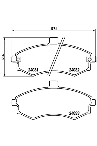 Brembo Комплект накладки за дискови спирачки Hyundai Elantra 3/Matrix Hyundai...
