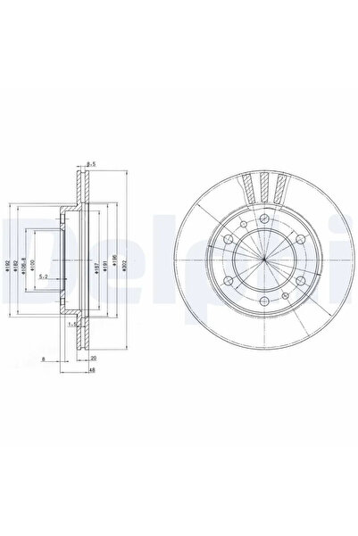 DELPHİ Brake disc TOYOTA LAND CRUISER 1981-1992 BG2591