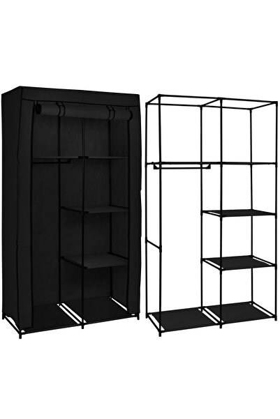 Other Szafa tekstylna z 4 półkami Mira czarna