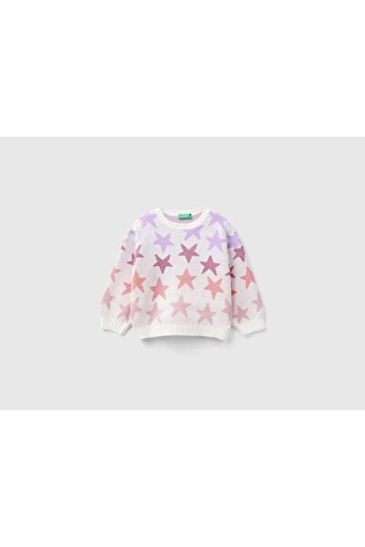 United Colors of Benetton Girls Star Print Long-Sleeve Sweater