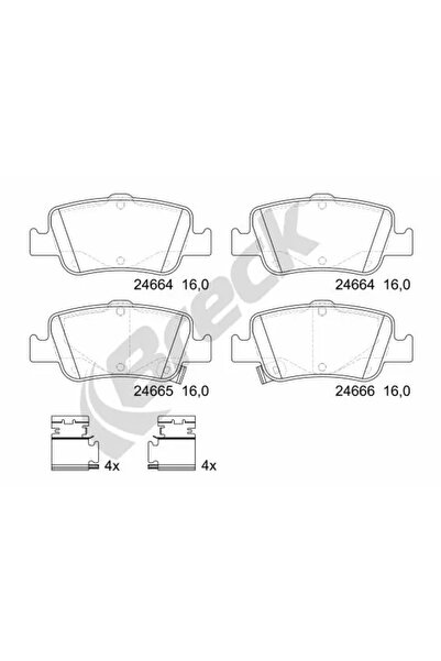 BRECK Комплект спирачни накладки за дискови спирачки Toyota Auris/Corolla Sedan