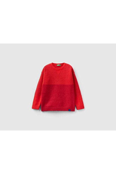 United Colors of Benetton Solid Half-Ribbed Sweater