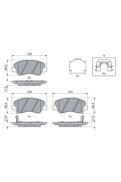 Bosch Brake Pad Set Disc Brake Hyundai Accent 4/I20 2/I20 Active Kia Cerato K...