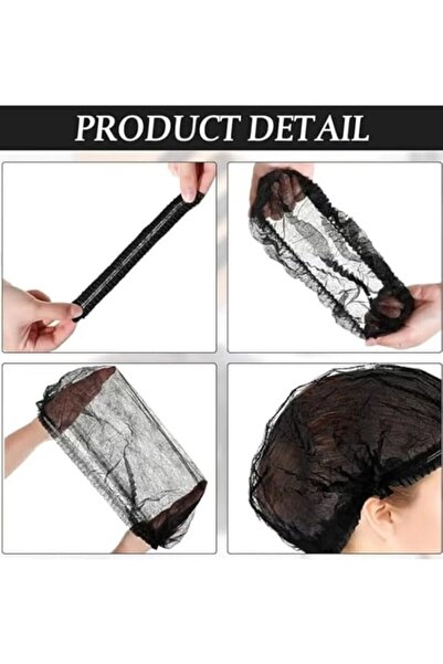 Goishtrie Disposable Hair Net Cap, Elastic Non-Woven, Breathable, Dust-Proof, Free Size-100pcs-Black